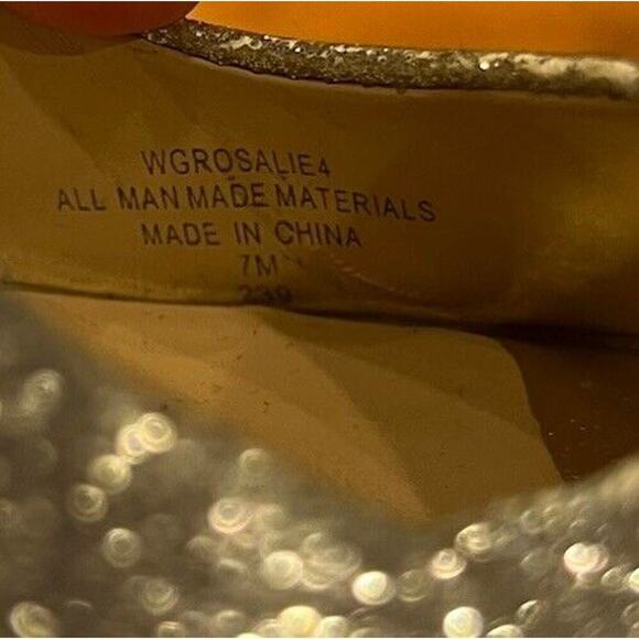 Guess Rosalie Ombre Glitter Peep Toe High Heels Size 7 Women’s Silver Gold - Picture 6 of 9